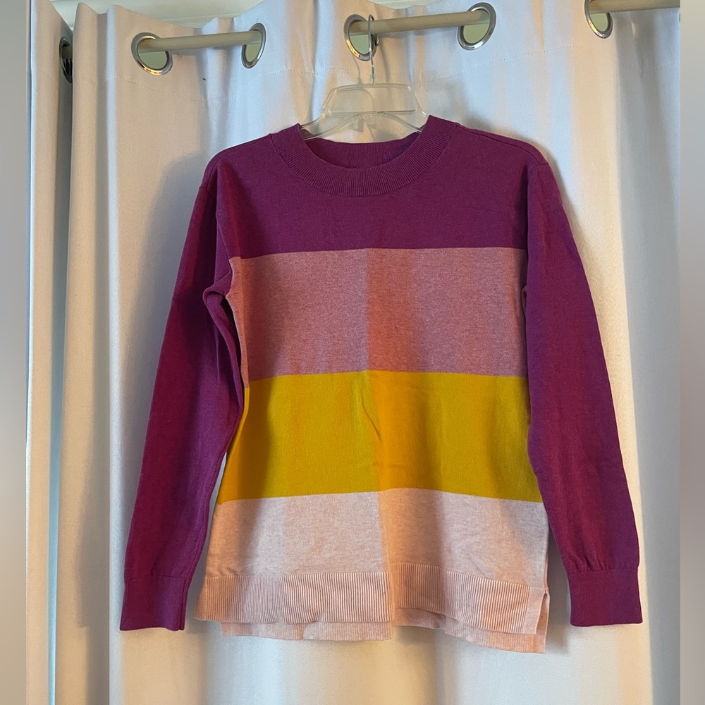 Lands' End Color Block Sweater, size small